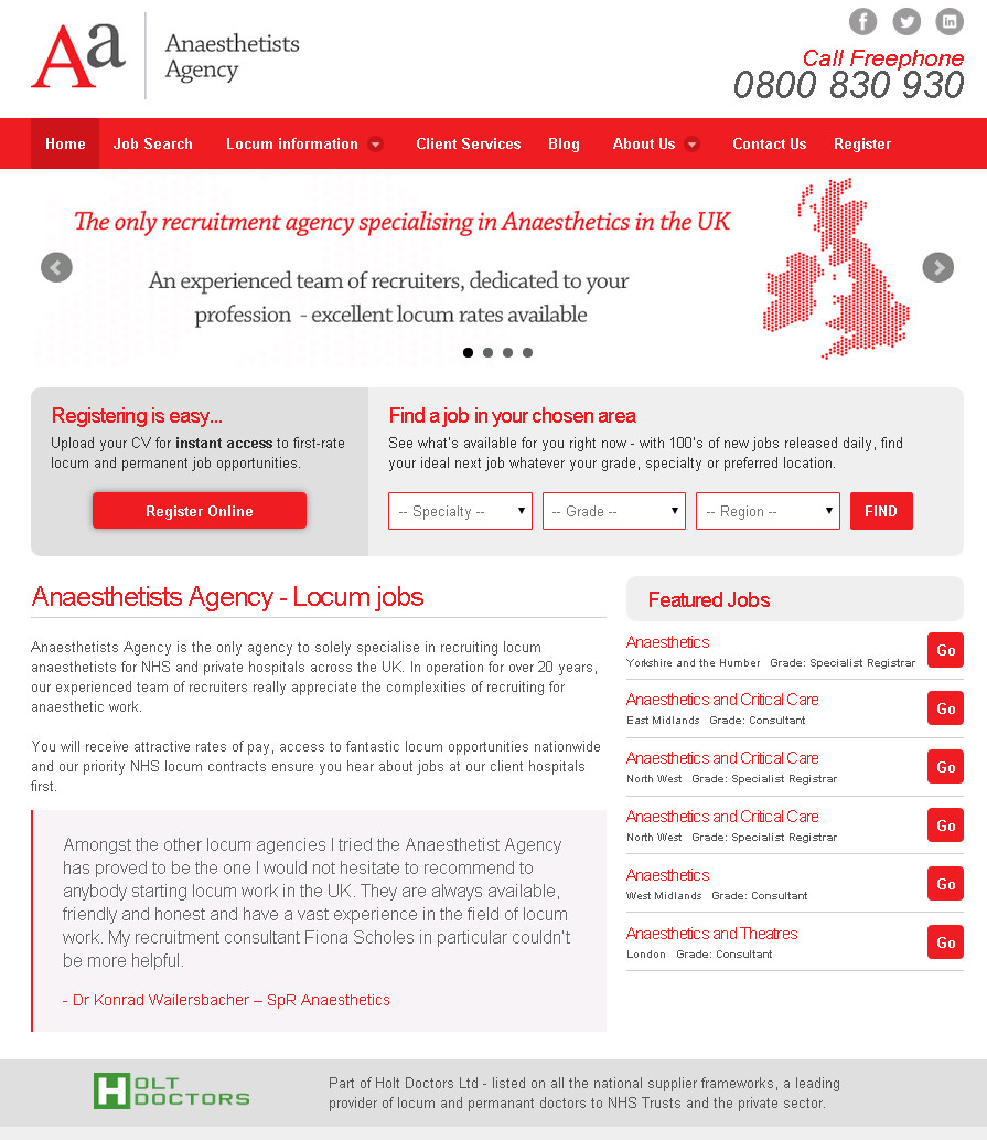 Anaesthetists Agency - new website